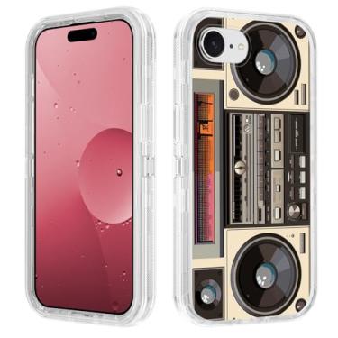 Imagem de FVAENDHIO Capa protetora para iPhone 16e, híbrida 3 em 1 [grau militar] transparente à prova de choque para iPhone 16e (2025) 6,1 polegadas - Rádio retrô