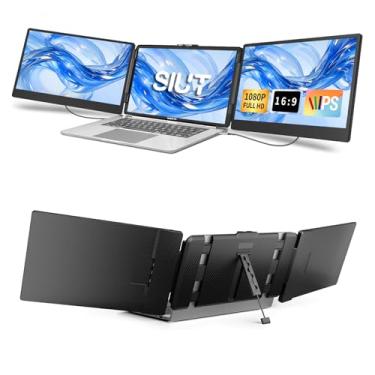 Imagem de SIUT Extensor de tela de laptop monitor triplo – monitor portátil de 14 polegadas FHD 1080p anexo estendido para laptop tela extra compatível com Windows Mac Travel Work serve para laptops de 13,3 a