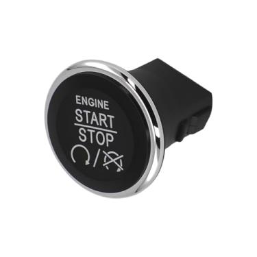 Imagem de Interruptor de parada de partida do motor com botão de ignição sem chave compatível com Chrysler 300 Town & Country Dodge Challenger Charger Durango Grand Caravan, substitui #1FU931X9AC 33370101, Plug