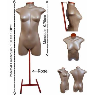 Imagem de Manequim feminino adulto (Meio corpo jô N.36) Savana com tampa Rose + 