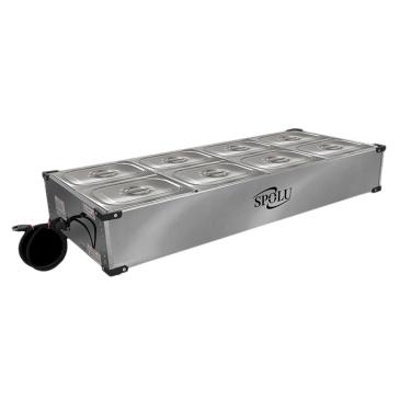 Imagem de Balcão Buffet Térmico Self Service Bancada 8 Cubas Aço Inox 220v Spolu