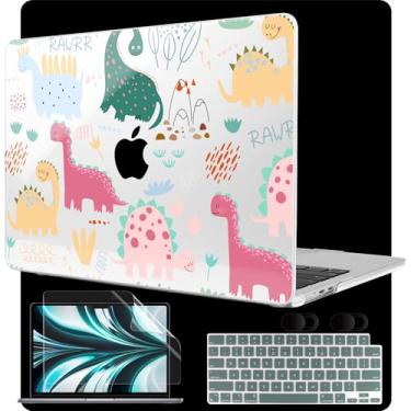 Imagem de MEEgoodo Capa para MacBook Air M4/M3/M2 34.5 cm 2025 2024 2022, serve para o modelo A3240 A3113 A2681, compatível com MacBook Air de 13 polegadas, capa rígida para laptop com capa de teclado