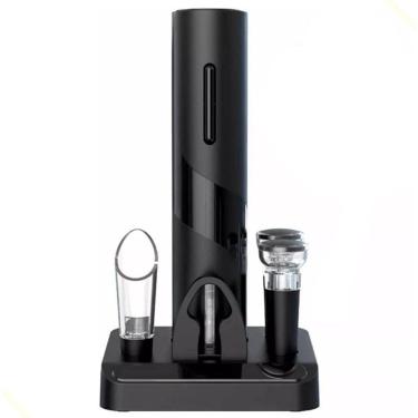 Imagem de Kit Abridor De Vinhos Elétrico Saca Rolhas A Pilha Com Base