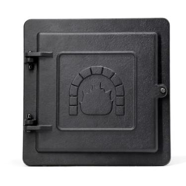 Imagem de Hipoilk Porta de limpeza de chaminé, porta de limpeza de lareira de 20 x 20 cm de ferro fundido com fecho para chaminé de parede interna e externa