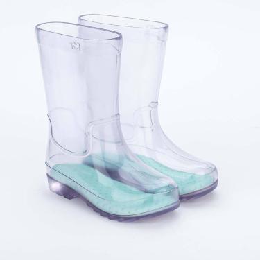 Imagem de Galocha Infantil Led Mar e Cor Splash Verde Transparente