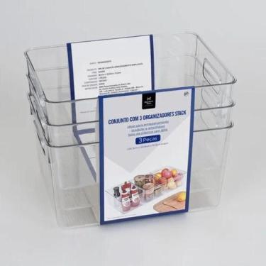 Imagem de Organizadores Empilháveis Members Mark 3 Peças 28,3x20,8x15,5cm  Empil