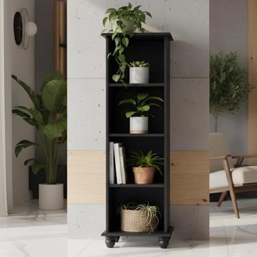 Imagem de Estante Sevilha para Livros de Madeira 3 Prateleiras - Preto Laca - Me