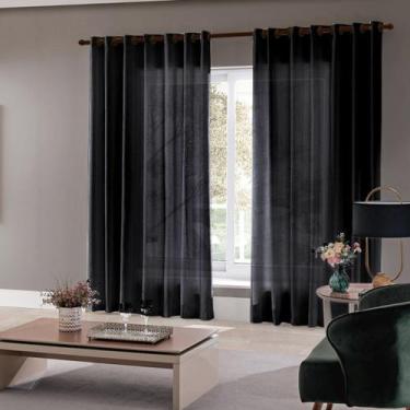 Imagem de Cortina Roma Para Sala e Quarto 4,00 x 2,50 Admirare,  Preta
