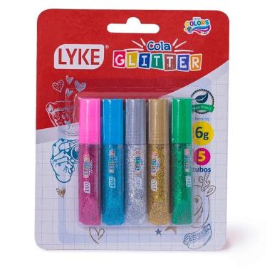 Imagem de Cola Glitter 5 Cores Não Tóxico Lyke