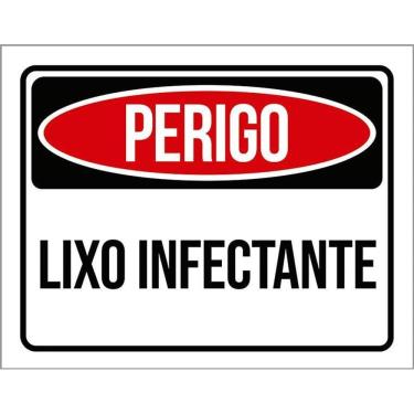 Imagem de Kit 3 Placas Perigo Lixo Infectante