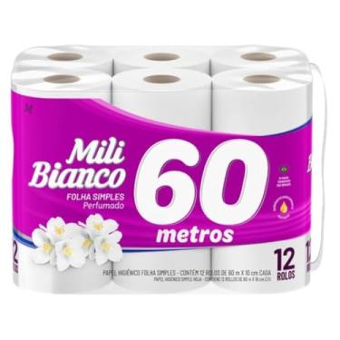 Imagem de Papel Higienico Bianco Perf. 60m L12/P11 / 12RL / MILI