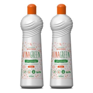 Imagem de Limpador Multiuso Geral Hipoalergênico Laranja Biodegradável Com Ação Clareadora 500ml Cozinha Banheiro Fogão Pia Parede Box Rejunte Kits 1 2 3 (2, Laranja)