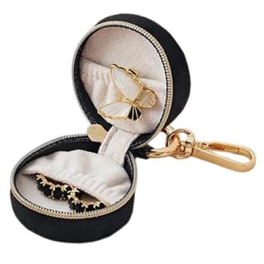 Imagem de Porta-joias, porta-joias, suporte de anel de viagem, bolsa organizadora com caixa de fecho de zíper para mochila, mulheres, meninas, esportes, academia, carro, trabalho