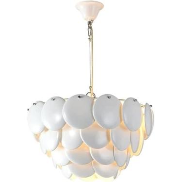Imagem de Luminária pendente de cerâmica nórdica para sala de jantar, luminária de suspensão de luxo, lustre para sala de estar, iluminação minimalista para quarto, lustre para casa, branco