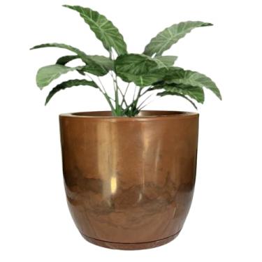 Imagem de Vaso Grande Cone Liso Polietileno Planta Luxo Jardim Varanda Sala (Marrom)