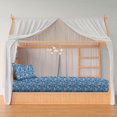 Imagem de Jogo Lençol Mini Cama Montessoriana 70x150 com Elástico + Fronha 2 Peças Infantil Lilo Stitch Disney
