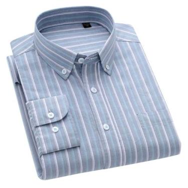 Imagem de Camisa Cromoncent Oxford Button Down de manga comprida 100% algodão