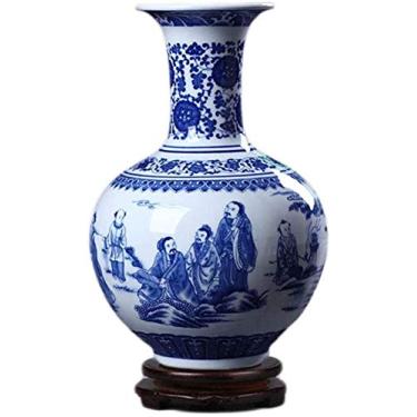 Imagem de Vaso de cerâmica artesanal com base rotativa, acessórios de sala de chá (33 x 20 cm) para flores