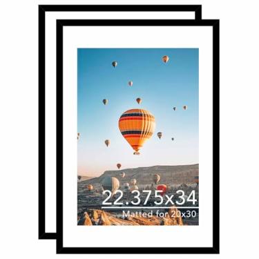 Imagem de JCJMY Porta-retrato de 57 x 86 cm com 2 tapetes de 50 x 76 cm, para exibição de foto 50 x 76 cm com tapete ou 56 cm x 86 cm sem tapete, para pendurar na parede, grande, 57 x 86 cm, moldura para pôster