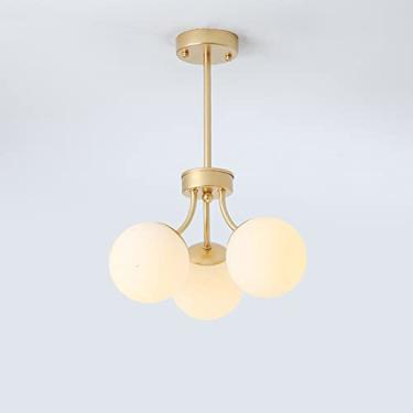 Imagem de YQSLQZZ Luminária pendente de lustre Sputnik, luminária de teto de ferro simples escandinava, luminária decorativa com acabamento em ouro fosco, para sala de estar, quarto, estudo, corredor, hotel