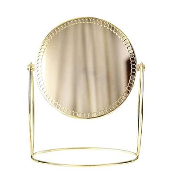 Imagem de Espelho pequeno para maquiagem, espelho de maquiagem com ampliação 3X de mesa, espelho cosmético frente e verso, espelho giratório de 360°, espelho de maquiagem