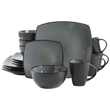 Imagem de Aparelho de Jantar com 16 Peças em Cerâmica, Serve 4 Pessoas, Gibson Elite Soho, Cinza Eclipse