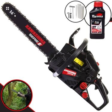 Imagem de Moto Serra KCS400E Kawashima À Gasolina Motor 2T 37cc Alta Potência e Rotação Motosserra Profissional Com Sabre 16’` + ÓLEO TOYAMA FG50 2T EXTRA