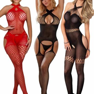 Imagem de KIT 3 Conjunto de Lingerie Sexy Bodysuit Vazado ElaShopp