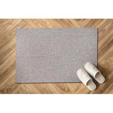 Imagem de LuuL Home Easy Jute Tapetes 5 x 7 cm Cor Cinza Sala de Estar Interior Exterior Tapete para Casa de Fazenda, Pátio e Cozinha Tapete Lavável Fácil de Limpar Sólido Boho Design Exterior Tapete (2 x 3)