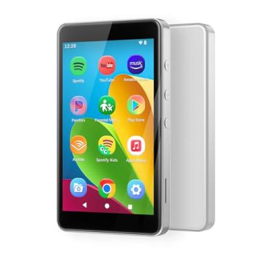 Imagem de Leitor MP3 com Spotify para crianças, leitor MP4 com Android 14 e loja de aplicações, controlo parental, audiível, leitor de música de 4,0", inclui auriculares e cartão de memória