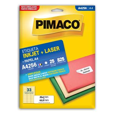 Imagem de Etiqueta inkjet/laser A4256 com 25 folhas Pimaco