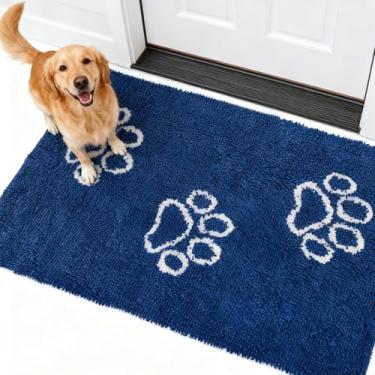 Imagem de EXPAWLORER Tapete de porta de cachorro para patas enlameadas – Tapete de microfibra altamente absorvente, tapete de corredor de cachorro de chenille macio para uso interno e externo, antiderrapante