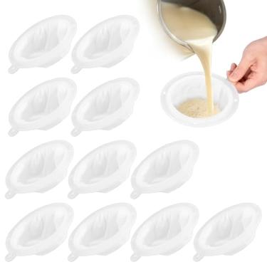 Imagem de UKQRRTC Filtro de malha de 12 peças, peneira de malha de nylon 200 com alça, fácil de montar e desmontar, segura e deformada, 12 cm compatível com funis para transferência de líquido, óleo, pó, resina