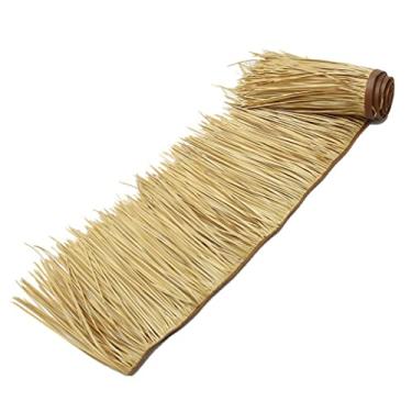Imagem de Palmeira de palha mexicana painel de palha artificial 0,5 x 1 m telha de palha sintética de plástico capa de guarda-chuva de grama falsa retardante de chamas para gazebo ao ar livre (amarelo a, 0,5 x