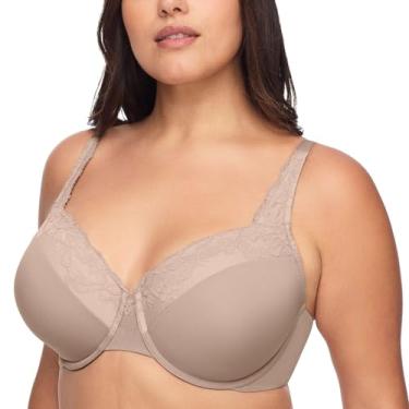 Imagem de Olga Sutiã feminino plus size Cloud 9 com aro de renda, Amêndoa torrada, 36DD