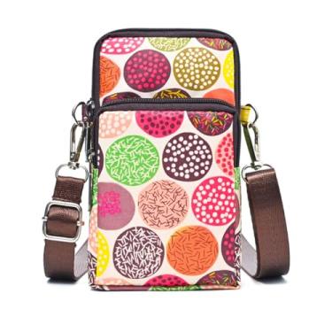 Imagem de Bolsas transversais para mulheres - Mini bolsas de telefone com alça transversal e carteira - Bolsa de braço de nylon para mulheres e homens, Época de colheita