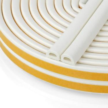 Imagem de Tira de vedação de isolamento à prova de som para janelas com proteção autoadesiva (D-White, 20 pés)