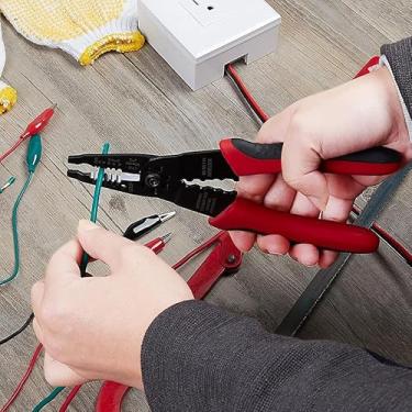 Imagem de Descascador de fios, ferramenta de decapagem de fios, decapador de cabos de emenda de fios, ferramenta de decapagem de fios multiuso, decapadores de fios para fio elétrico 10-20 AWG, 20 cm