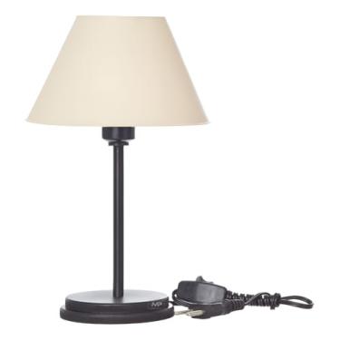 Imagem de Luminária de Mesa Slim, Abajur Retrô para Sala, Quarto e Escritório, Preto, 27x17cm (Bege)