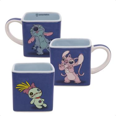 Imagem de Caneca Cubo Stitch E Angel Disney Em Cerâmica 300Ml