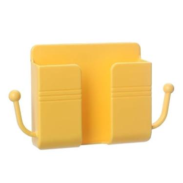 Imagem de Suporte de telefone montado na parede com suporte de telefone autoadesivo para carregamento de RV (amarelo)