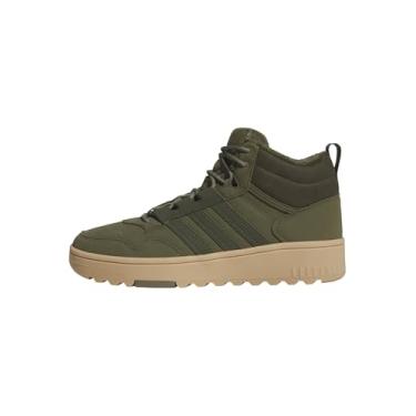 Imagem de adidas Tênis unissex adulto Hoops 4.0 cano médio, Olive Strata/Night Cargo/Gum, 11 Women/10 Men