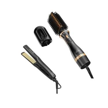 Imagem de KIT GAMA GOLD ION BIVOLT - ESCOVA ALISADORA 1200W + PRANCHA 220ºC - Ga