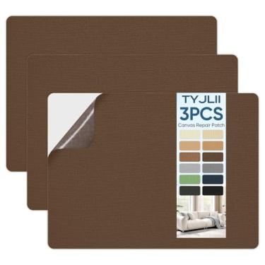 Imagem de TYJLII Patch de reparo de tela, adesivo de tecido impermeável para barraca, cobertura de barco, dossel, guarda-chuva, capa de móveis, toldo, bagagem, sofá. (21 cm x 28 cm - marrom)