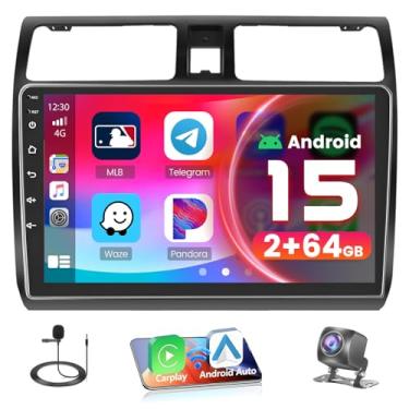 Imagem de [2 + 64 G] Hikity Android 13 estéreo automotivo para Suzuki Swift 2005-2010 com carplay sem fio Android Auto, rádio automotivo com tela sensível ao toque de 10,1 polegadas com link espelhado, GPS