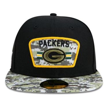 Imagem de BONÉ NEW ERA 5950 GREEN BAY PACKERS SALUTE TO SERVICE NFP22BON205 PRETO VERDE CAMUFLADO-Masculino