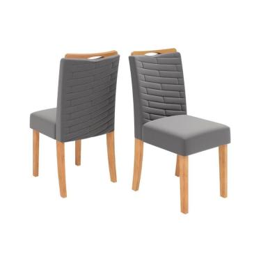 Imagem de Cadeira De Cozinha Julia Cedro Suede Lunar Grafite