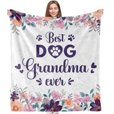 Imagem de VRW Cobertor de presente para vovó para cães, presentes de aniversário de Natal de netos, donos de cães, presentes para amantes de cães, cobertores para quarto, sala de estar, sofá, 127 x 152 cm