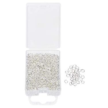 Imagem de Shapenty 1200 peças, banhado a prata, argolas abertas de ferro, conectores a granel para brincos de artesanato faça você mesmo, colar com pingente, gargantilha, joias, descobertas e acessórios de corrente de chaveiro, Prata, 3mm, 1
