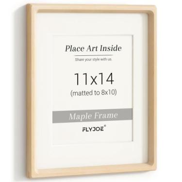 Imagem de Porta-retratos FLYJOE 11x14 em madeira de ácer natural com vidro tempe